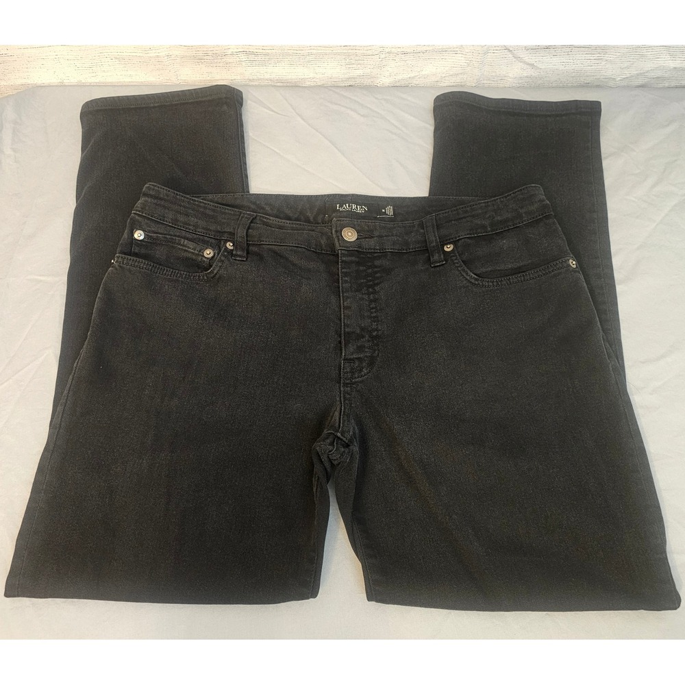 Lauren Ralph Lauren Black Label Straight Leg Jeans Women's Size 14 - Black L202